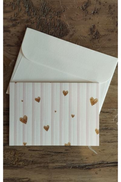 Greeting Card - Gold Hearts